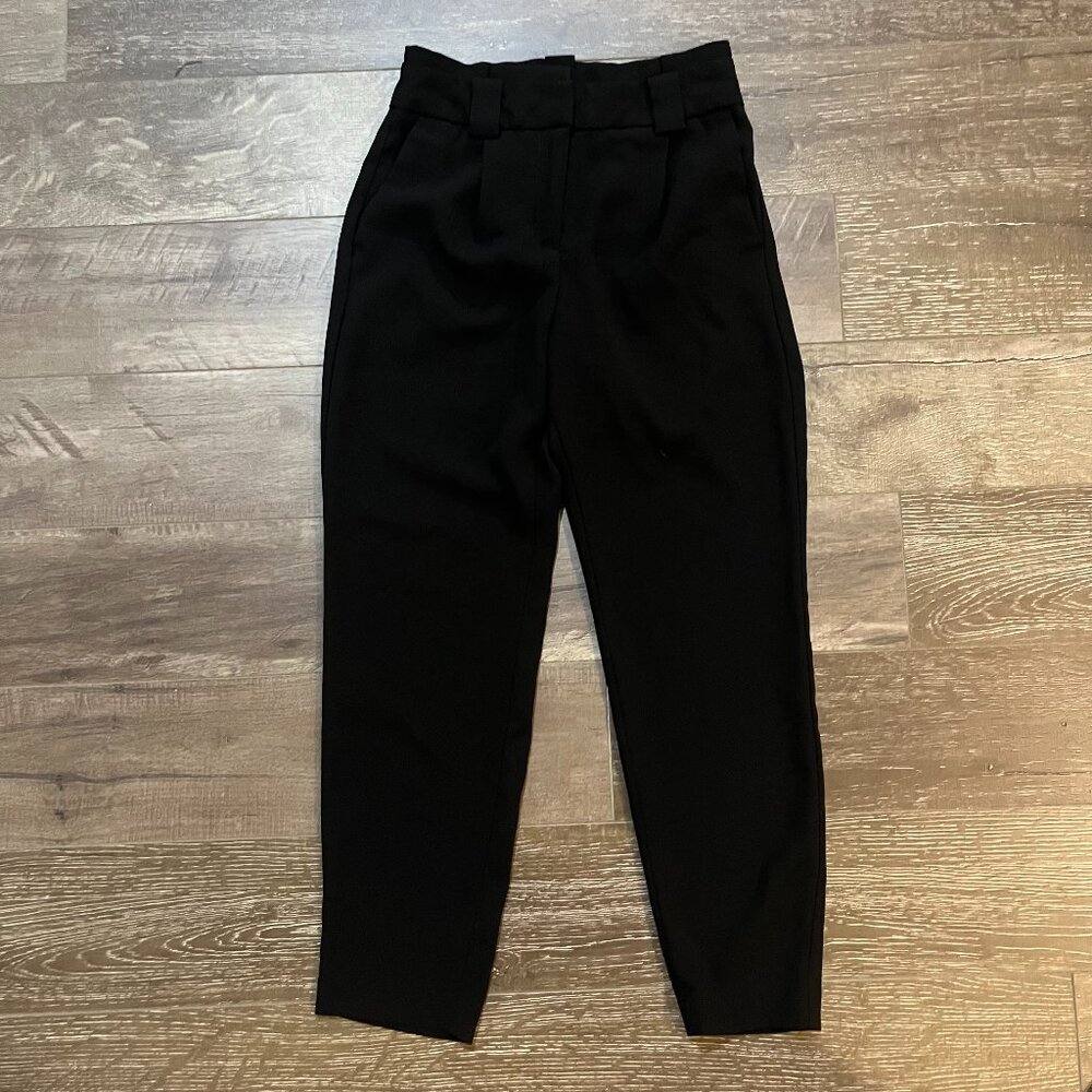 Express black high-waisted tapered trouser pants